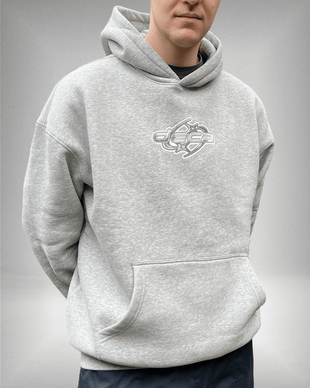 White Star Logo - Oversized Fleeced Hoodie - ODEXA